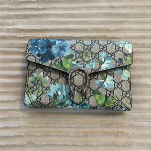 Gucci Dionysus Chain Wallet Blooms Print GG Coated Canvas Small